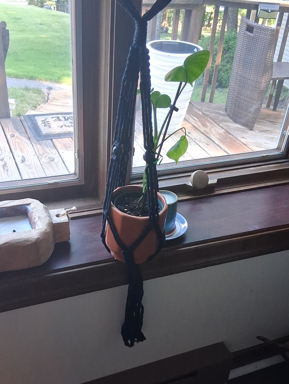 3 tier macrame plant hanger Black - Picture 2 of 2